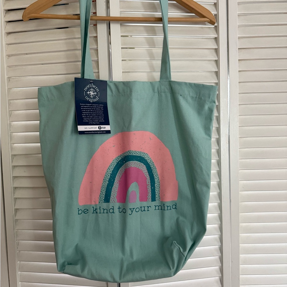 Canvas Tote with Rainbow Design